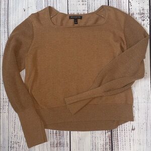 Banana Republic Camel brown Square Neck Sweater with Fitted Silhouette